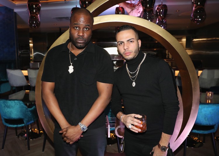 TORONTO, ON - JANUARY 9: Baka Not Nice (L) and Eric Da Jeweler attend Dwyane Wade's birthday party at Pick 6ix in Toronto on January 9, 2018. (Photo: Johnny Nunez/Getty)