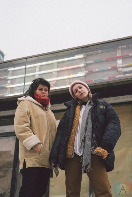 TORONTO, ON - JANUARY 18: Hana Elion and JJ Mitchell of Overcoats pose for a portrait in Toronto. (Photo: Nicole De Khors/Aesthetic Magazine)