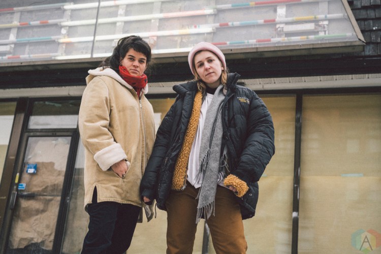 TORONTO, ON - JANUARY 18: Hana Elion and JJ Mitchell of Overcoats pose for a portrait in Toronto. (Photo: Nicole De Khors/Aesthetic Magazine)