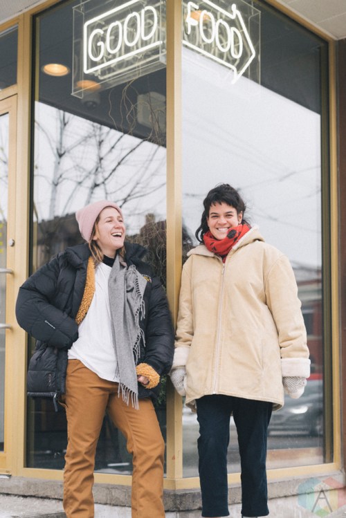 TORONTO, ON - JANUARY 18: Hana Elion and JJ Mitchell of Overcoats pose for a portrait in Toronto. (Photo: Nicole De Khors/Aesthetic Magazine)