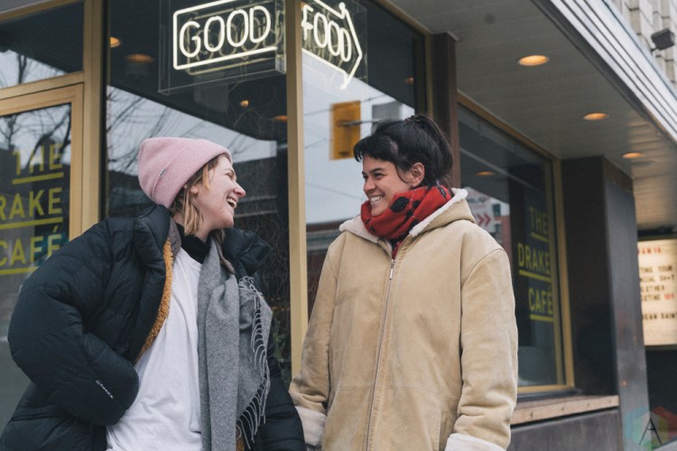 TORONTO, ON - JANUARY 18: Hana Elion and JJ Mitchell of Overcoats pose for a portrait in Toronto. (Photo: Nicole De Khors/Aesthetic Magazine)