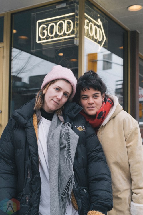 TORONTO, ON - JANUARY 18: Hana Elion and JJ Mitchell of Overcoats pose for a portrait in Toronto. (Photo: Nicole De Khors/Aesthetic Magazine)