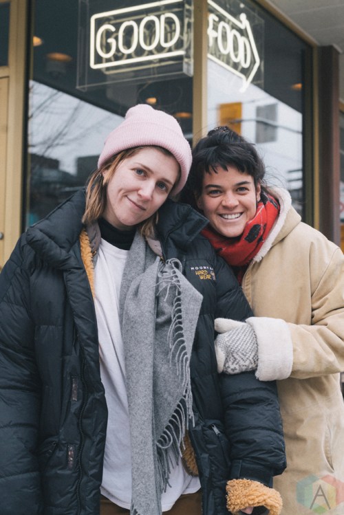 TORONTO, ON - JANUARY 18: Hana Elion and JJ Mitchell of Overcoats pose for a portrait in Toronto. (Photo: Nicole De Khors/Aesthetic Magazine)
