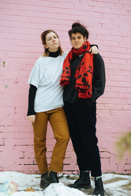 TORONTO, ON - JANUARY 18: Hana Elion and JJ Mitchell of Overcoats pose for a portrait in Toronto. (Photo: Nicole De Khors/Aesthetic Magazine)