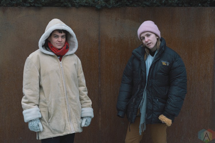TORONTO, ON - JANUARY 18: Hana Elion and JJ Mitchell of Overcoats pose for a portrait in Toronto. (Photo: Nicole De Khors/Aesthetic Magazine)