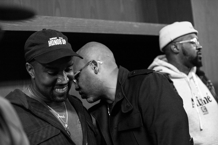 Kanye West (L) and Dame Dash.
