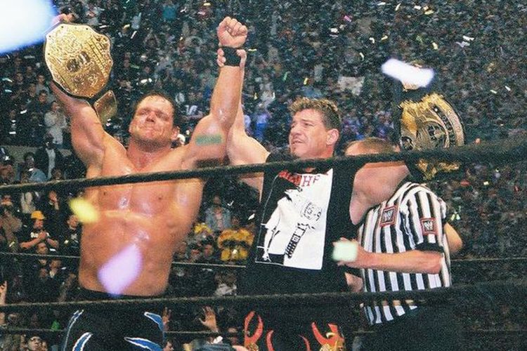 Chris Benoit and Eddie Guerrero at Wrestlemania 22