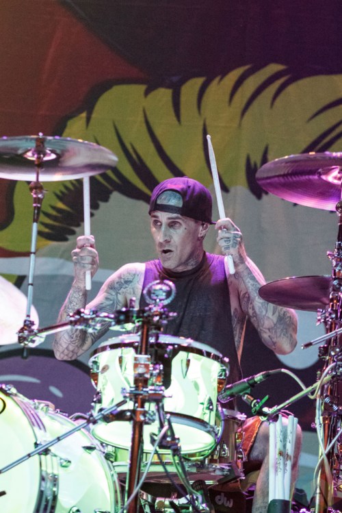 COSTA MESA, CA - MARCH 17: Blink-182 performs at Musink Festival at OC Fair & Event Center in Costa Mesa, California on March 17, 2018. (Photo: James Alvarez/Aesthetic Magazine)