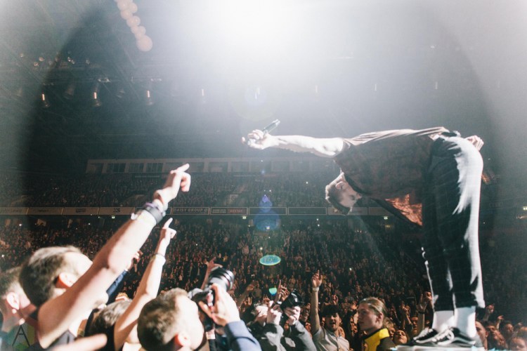 MANCHESTER, UK - MARCH 03: Dan Reynolds of Imagine Dragons performs at Manchester Arena in Manchester on March 03, 2018. (Photo: Priti Shikotra/Aesthetic Magazine)