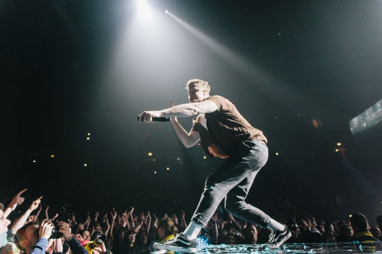 MANCHESTER, UK - MARCH 03: Dan Reynolds of Imagine Dragons performs at Manchester Arena in Manchester on March 03, 2018. (Photo: Priti Shikotra/Aesthetic Magazine)