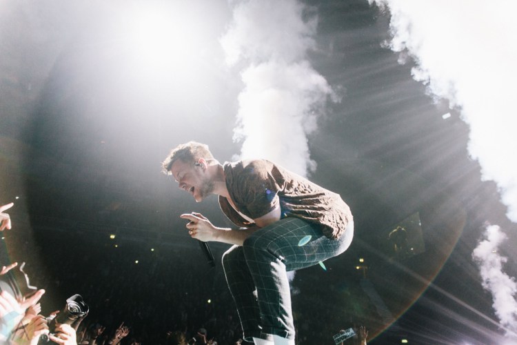 MANCHESTER, UK - MARCH 03: Dan Reynolds of Imagine Dragons performs at Manchester Arena in Manchester on March 03, 2018. (Photo: Priti Shikotra/Aesthetic Magazine)