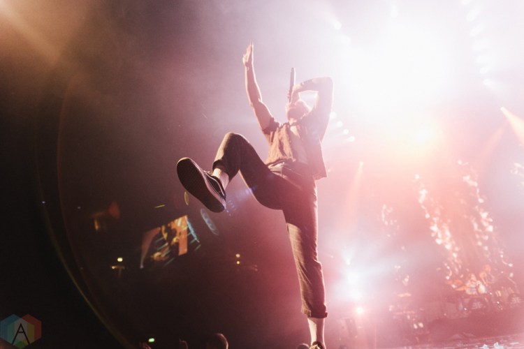 MANCHESTER, UK - MARCH 03: Dan Reynolds of Imagine Dragons performs at Manchester Arena in Manchester on March 03, 2018. (Photo: Priti Shikotra/Aesthetic Magazine)