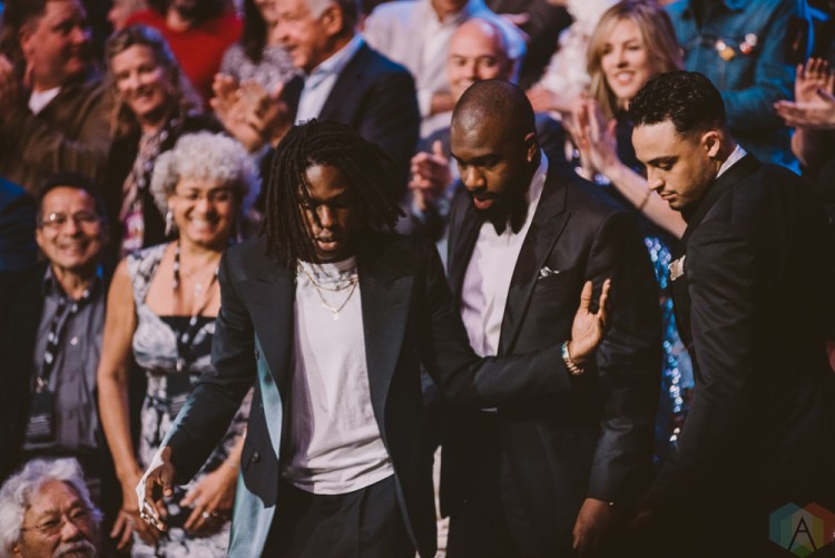 VANCOUVER, BC - MARCH 25: Daniel Caesar attends the Juno Awards at Rogers Arena in Vancouver on March 25, 2018. (Photo: Tim Nugyen/Aesthetic Magazine)