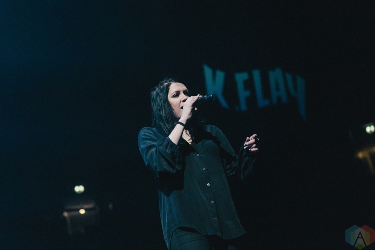 MANCHESTER, UK - MARCH 03: K.Flay performs at Manchester Arena in Manchester on March 03, 2018. (Photo: Priti Shikotra/Aesthetic Magazine)