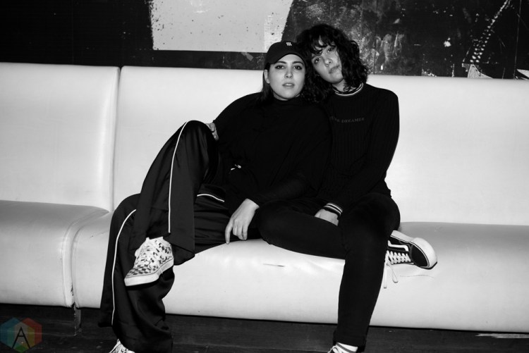 TORONTO, ON - FEBRUARY 28: Milk And Bone pose for a portrait backstage at The Mod Club in Toronto on February 28, 2018. (Photo: Joanna Glezakos/Aesthetic Magazine)