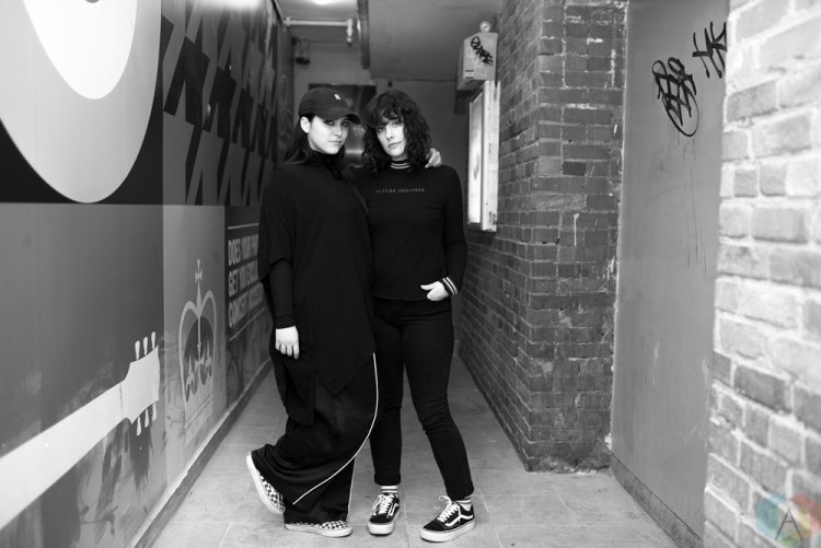 TORONTO, ON - FEBRUARY 28: Milk And Bone pose for a portrait backstage at The Mod Club in Toronto on February 28, 2018. (Photo: Joanna Glezakos/Aesthetic Magazine)