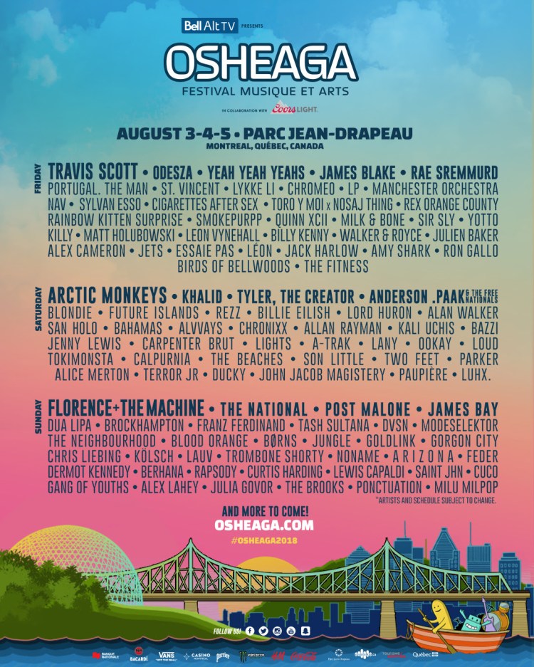 Osheaga 2018 Lineup