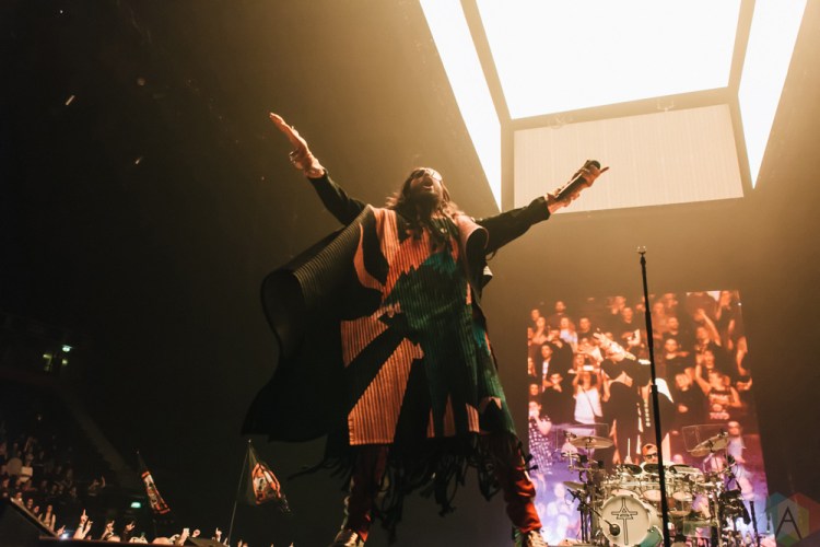 MANCHESTER, UK - MARCH 24: Jared Leto of Thirty Seconds To Mars performs at Manchester Arena in Manchester, UK on March 24, 2018. (Photo: Priti Shikotra/Aesthetic Magazine)
