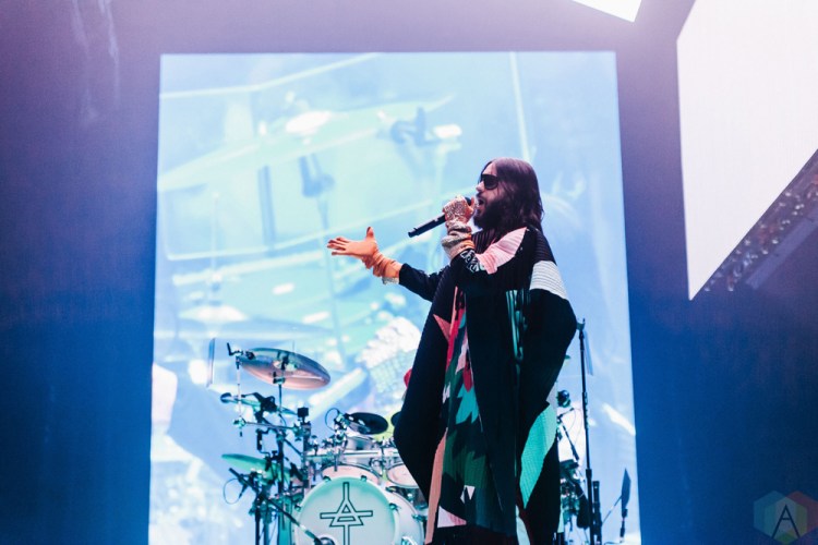 MANCHESTER, UK - MARCH 24: Jared Leto of Thirty Seconds To Mars performs at Manchester Arena in Manchester, UK on March 24, 2018. (Photo: Priti Shikotra/Aesthetic Magazine)