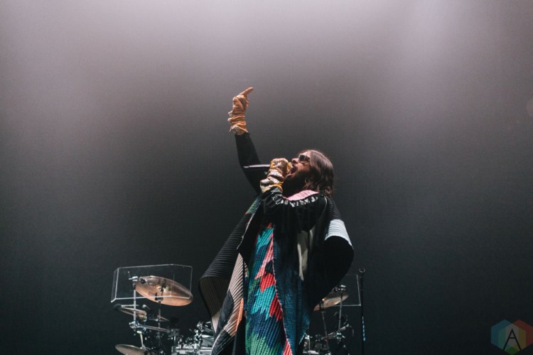 MANCHESTER, UK - MARCH 24: Jared Leto of Thirty Seconds To Mars performs at Manchester Arena in Manchester, UK on March 24, 2018. (Photo: Priti Shikotra/Aesthetic Magazine)