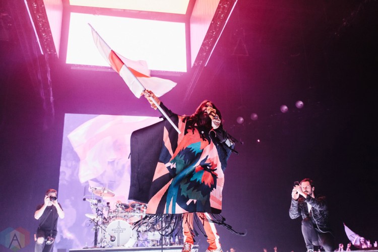 MANCHESTER, UK - MARCH 24: Jared Leto of Thirty Seconds To Mars performs at Manchester Arena in Manchester, UK on March 24, 2018. (Photo: Priti Shikotra/Aesthetic Magazine)
