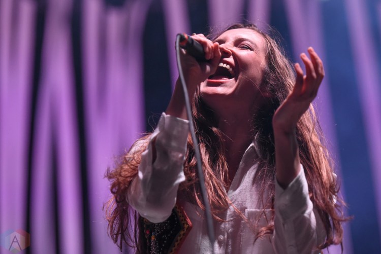 TORONTO, ON - MAY 26: July Talk performs at CBC Music Festival at Echo Beach in Toronto on May 26, 2018. (Photo: Jaime Espinoza/Aesthetic Magazine)