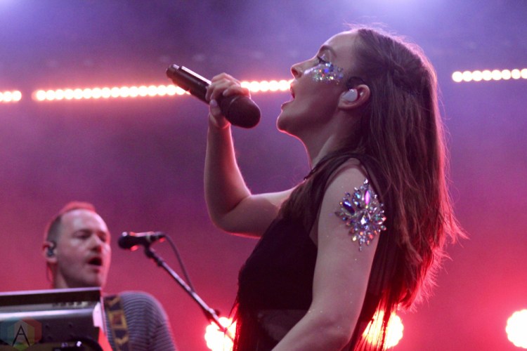 TORONTO, ON - JUNE 16: Lauren Mayberry of CHVRCHES performs at NXNE 2018 at Yonge-Dundas Square in Toronto on June 16, 2018. (Photo: Curtis Sindrey/Aesthetic Magazine)