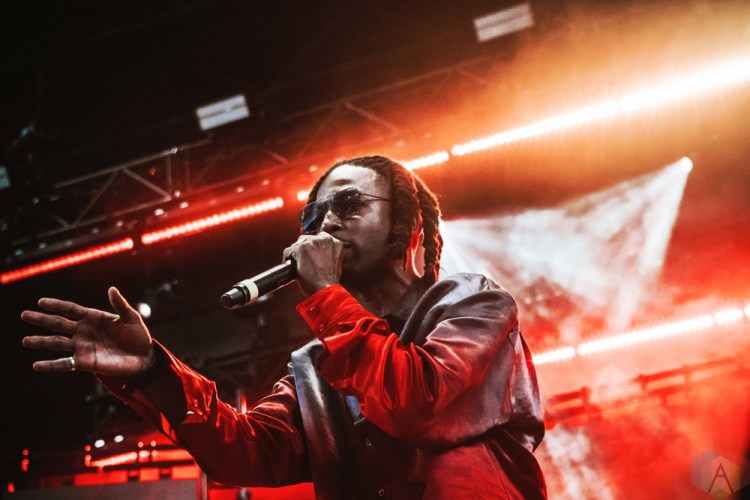 TORONTO, ON - JUNE 15: Jazz Cartier performs at Yonge-Dundas Square in Toronto during NXNE on June 15, 2018. (Photo: Nicole De Khors/Aesthetic Magazine)