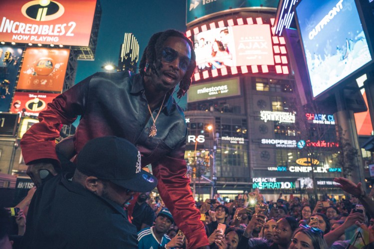 TORONTO, ON - JUNE 15: Jazz Cartier performs at Yonge-Dundas Square in Toronto during NXNE on June 15, 2018. (Photo: Nicole De Khors/Aesthetic Magazine)