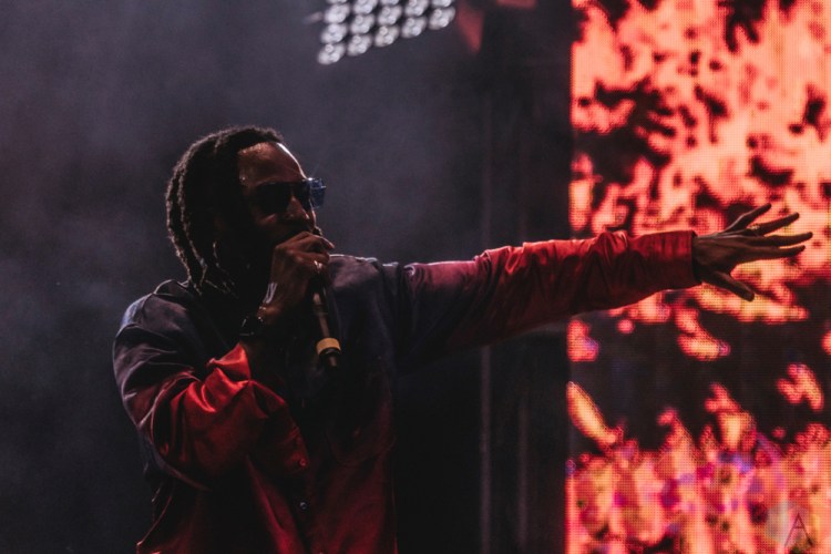 TORONTO, ON - JUNE 15: Jazz Cartier performs at Yonge-Dundas Square in Toronto during NXNE on June 15, 2018. (Photo: Nicole De Khors/Aesthetic Magazine)