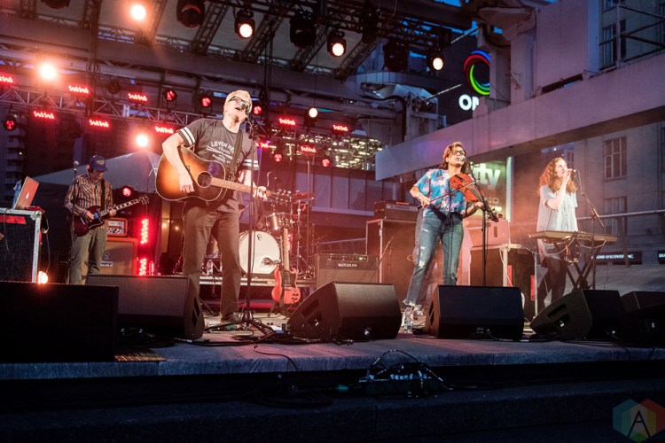 TORONTO, ON - JUNE 08: The New Pornographers perform at Yonge-Dundas Square in Toronto on June 08, 2018. (Photo: Morgan Harris/Aesthetic Magazine)