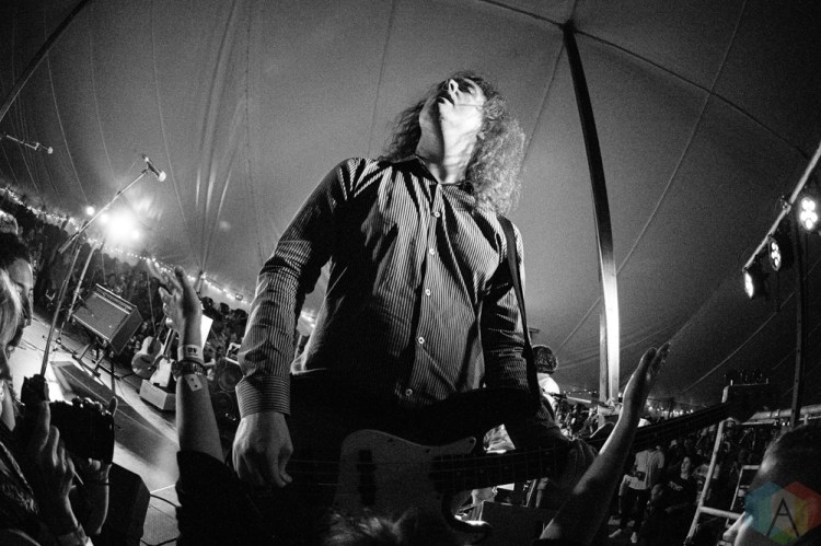 ELORA, ON - AUGUST 18: Born Ruffians performs at Riverfest Elora in Elora, Ontario on August 18, 2018. (Photo: Morgan Harris/Aesthetic Magazine)