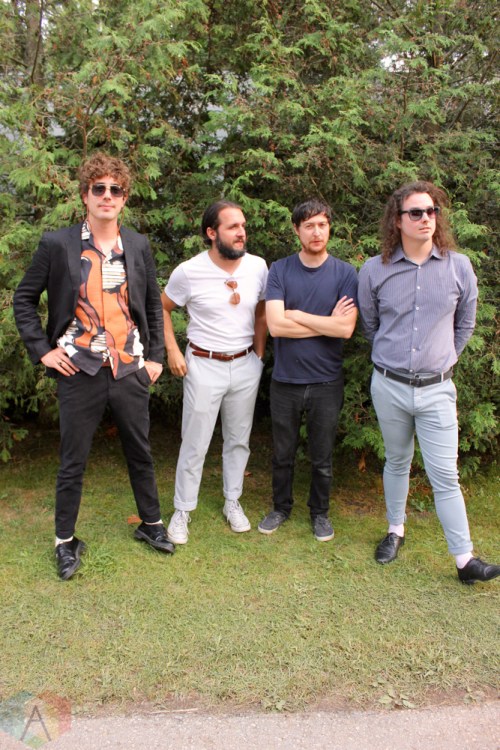 ELORA, ON - AUGUST 18: Born Ruffians pose for a portrait at Riverfest Elora in Elora, Ontario on August 18, 2018. (Photo: Curtis Sindrey/Aesthetic Magazine)