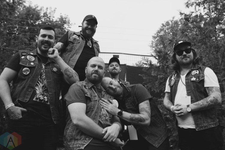 ELORA, ON - AUGUST 18: Sam Coffey And The Iron Lungs pose for a portrait at Riverfest Elora in Elora, Ontario on August 18, 2018. (Photo: Curtis Sindrey/Aesthetic Magazine)