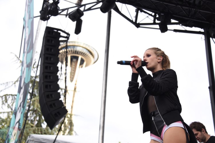 SEATTLE, WA – SEPTEMBER 01: Marian Hill performs at Bumbershoot Music Festival in Seattle, Washington on September 01, 2018. (Photo: Matt Harding/Aesthetic Magazine)