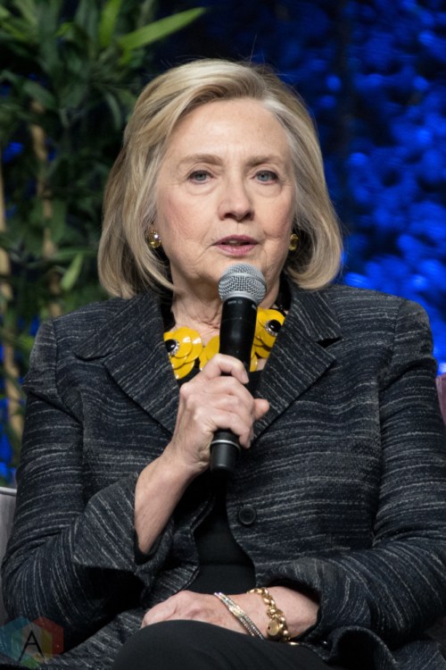 TORONTO, ON - NOVEMBER 27: Bill Clinton and Hillary Clinton appear at Scotiabank Arena in Toronto on November 27, 2018. (Photo: Jaime Espinoza/Aesthetic Magazine)