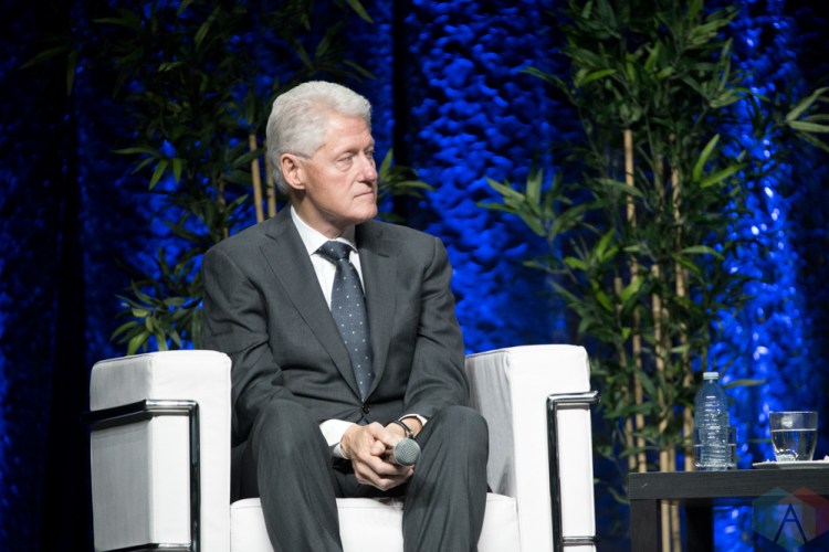 TORONTO, ON - NOVEMBER 27: Bill Clinton and Hillary Clinton appear at Scotiabank Arena in Toronto on November 27, 2018. (Photo: Jaime Espinoza/Aesthetic Magazine)