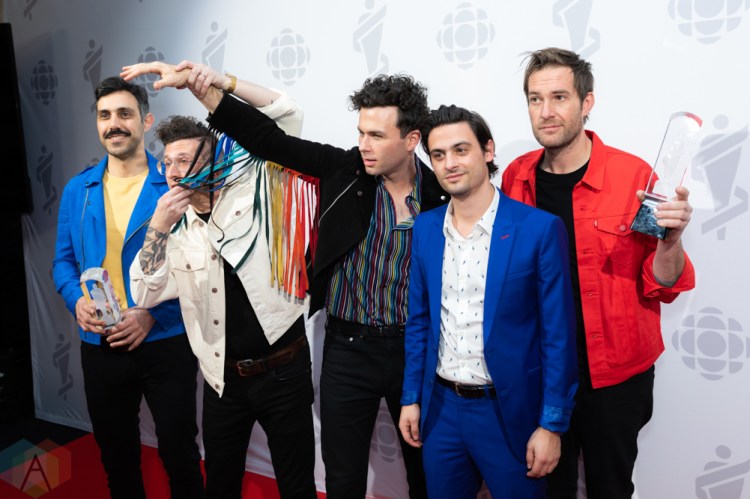 LONDON, ON - MARCH 17: Arkells attend the 2019 Juno Awards red carpet at Budweiser Gardens in London, Ontario on March 17, 2019. (Photo: Brendan Albert/Aesthetic Magazine)