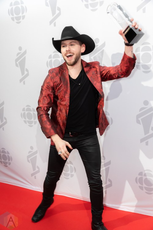 LONDON, ON - MARCH 17: Brett Kissel attends the 2019 Juno Awards red carpet at Budweiser Gardens in London, Ontario on March 17, 2019. (Photo: Brendan Albert/Aesthetic Magazine)