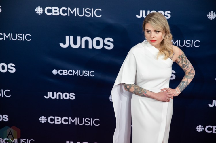 LONDON, ON - MARCH 17: Coeur De Pirate attends the 2019 Juno Awards red carpet at Budweiser Gardens in London, Ontario on March 17, 2019. (Photo: Brendan Albert/Aesthetic Magazine)