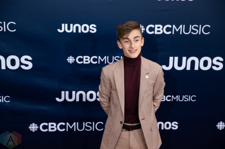 LONDON, ON - MARCH 17: Johnny Orlando attends the 2019 Juno Awards red carpet at Budweiser Gardens in London, Ontario on March 17, 2019. (Photo: Brendan Albert/Aesthetic Magazine)