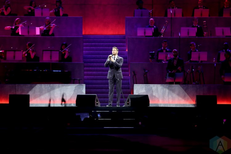 LOS ANGELES, CA - APRIL 02: Michael Buble performs at Staples Center in Los Angeles on April 02, 2019. (Photo: Melanie Escombe/Aesthetic Magazine)