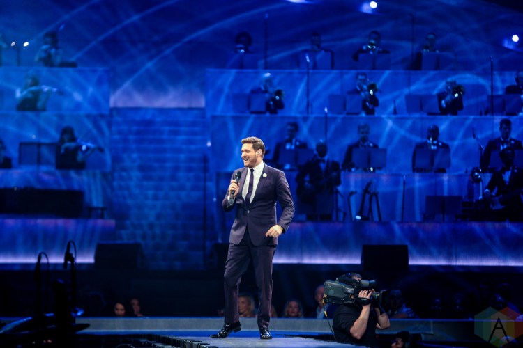 LOS ANGELES, CA - APRIL 02: Michael Buble performs at Staples Center in Los Angeles on April 02, 2019. (Photo: Melanie Escombe/Aesthetic Magazine)