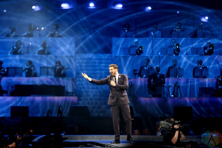 LOS ANGELES, CA - APRIL 02: Michael Buble performs at Staples Center in Los Angeles on April 02, 2019. (Photo: Melanie Escombe/Aesthetic Magazine)